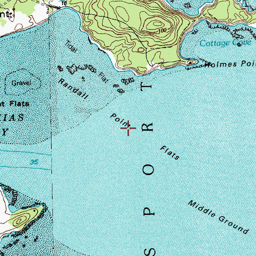 Topographic Map of Randall Point Flats, ME