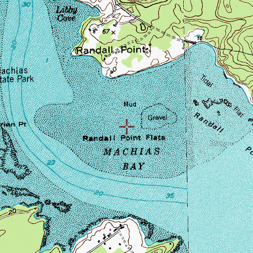 Topographic Map of Randall Point Flats, ME