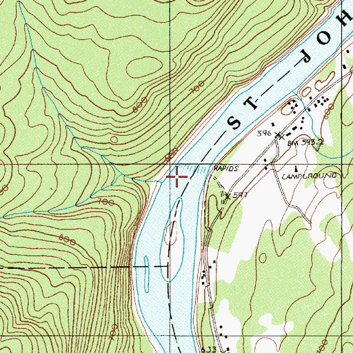 Topographic Map of Rankin Brook, ME
