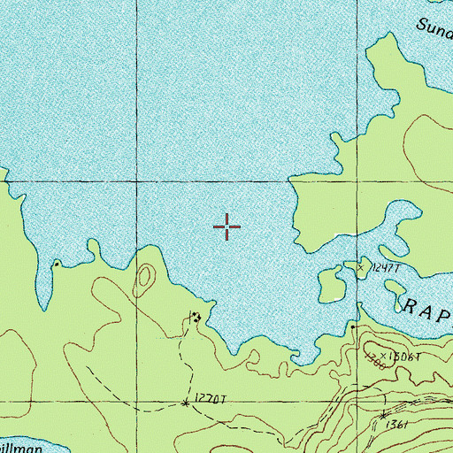 Topographic Map of Rapid River, ME
