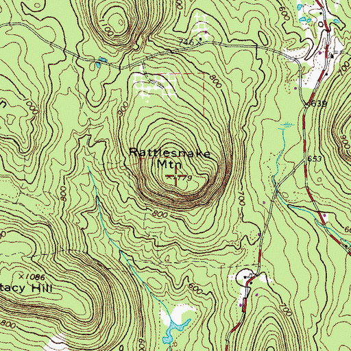 Topographic Map of Rattlesnake Mountain, ME