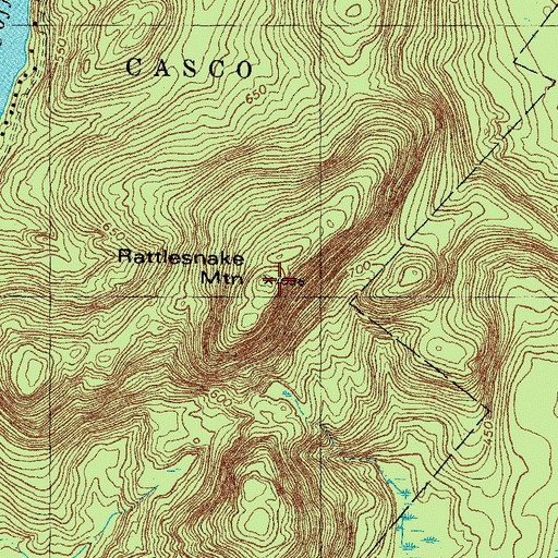 Topographic Map of Rattlesnake Mountain, ME