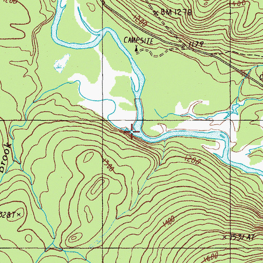 Topographic Map of Rattling Brook, ME