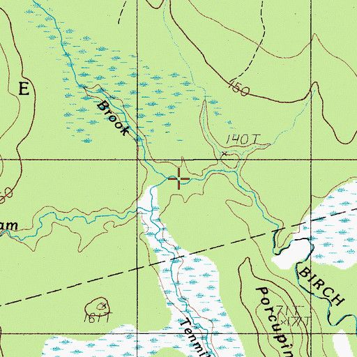 Topographic Map of Rawlins Brook, ME
