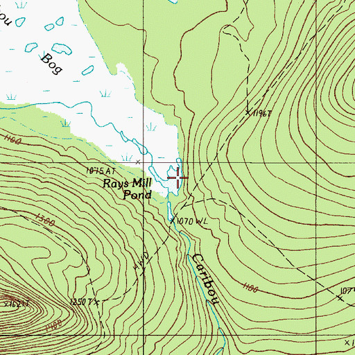 Topographic Map of Rays Mill Pond, ME