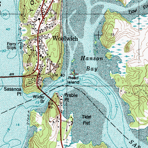 Topographic Map of Read Island, ME