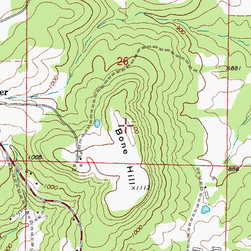 Topographic Map of Bone Hill, AR