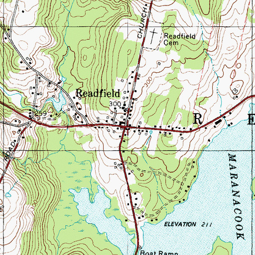 Topographic Map of Readfield, ME