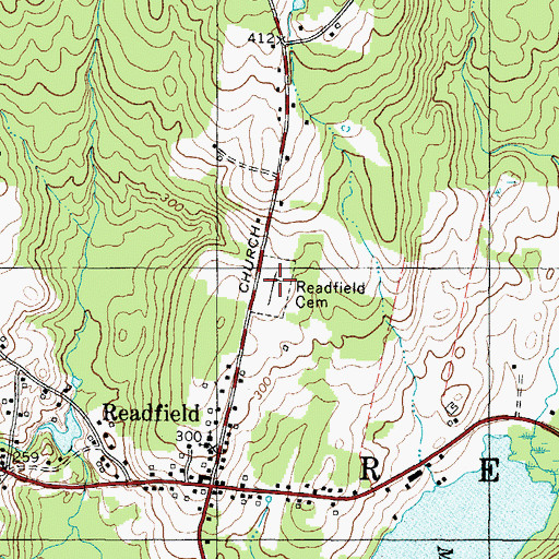 Topographic Map of Readfield Cemetery, ME