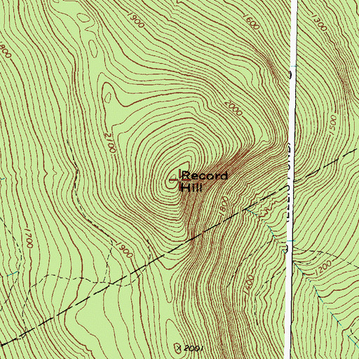 Topographic Map of Record Hill, ME