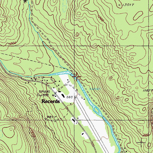 Topographic Map of Records, ME