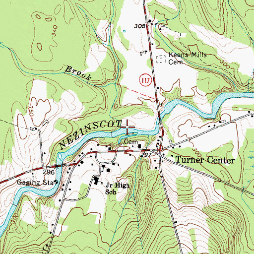 Topographic Map of Red Brook, ME