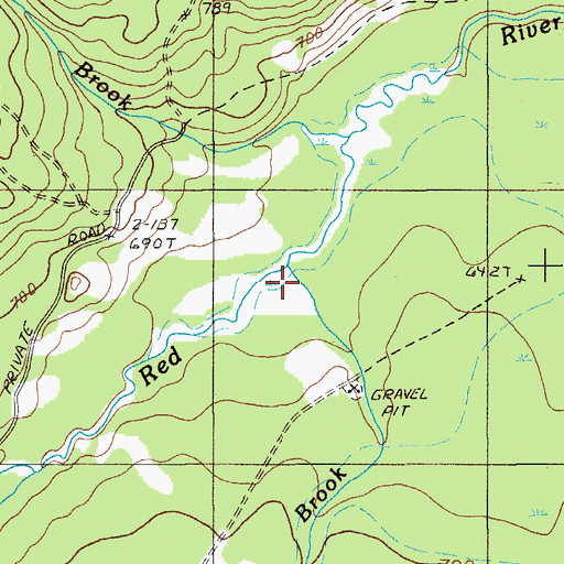 Topographic Map of Red Brook, ME