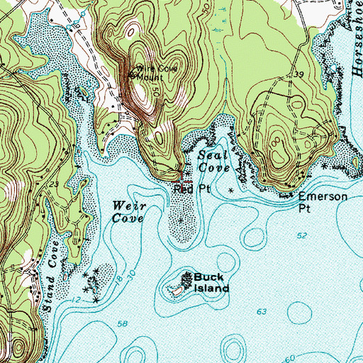 Topographic Map of Red Point, ME