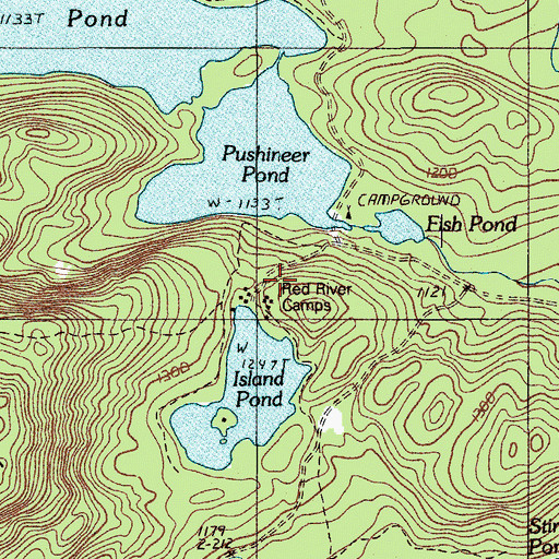 Topographic Map of Red River Camps, ME