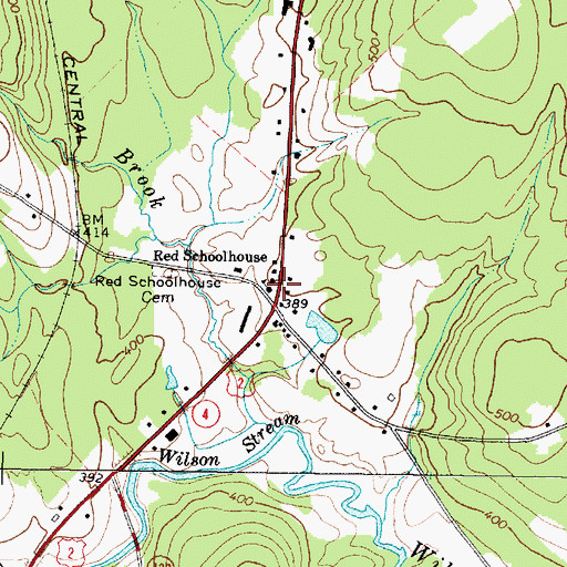 Topographic Map of Red Schoolhouse, ME