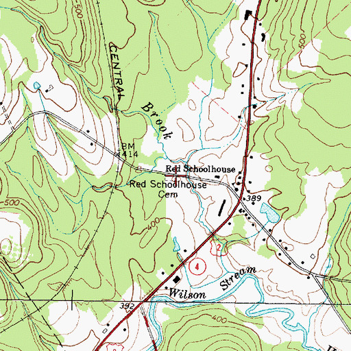 Topographic Map of Red Schoolhouse Cemetery, ME