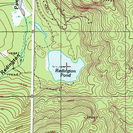 Topographic Map of Redington Pond, ME