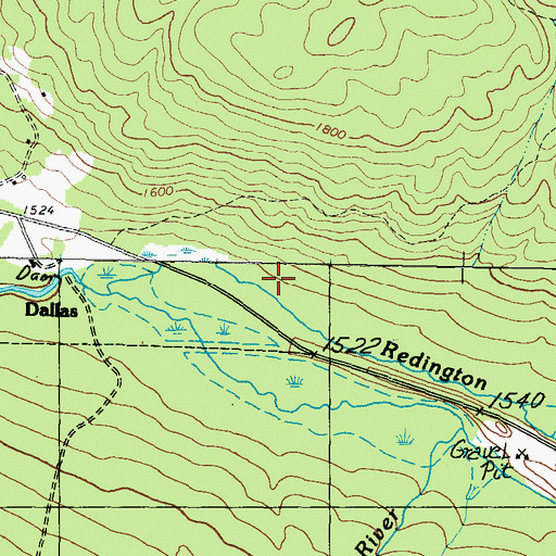 Topographic Map of Redington Stream, ME