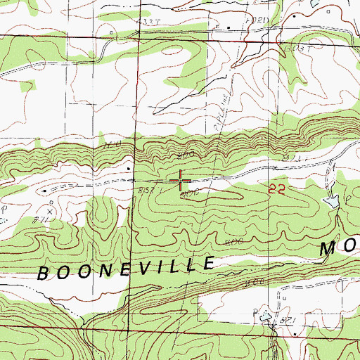 Topographic Map of Booneville Mountain, AR