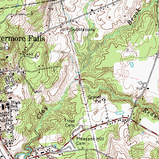 Topographic Map of Redwater Brook, ME