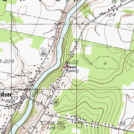 Topographic Map of Reed Cemetery, ME