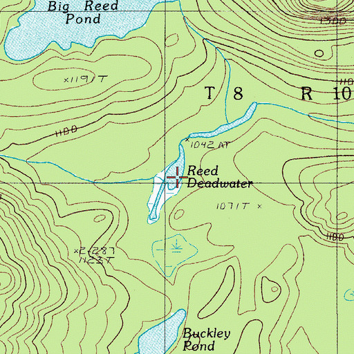 Topographic Map of Reed Deadwater, ME