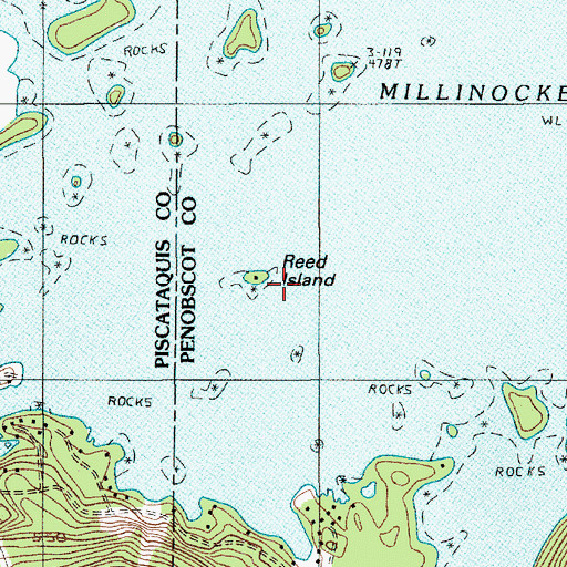 Topographic Map of Reed Island, ME