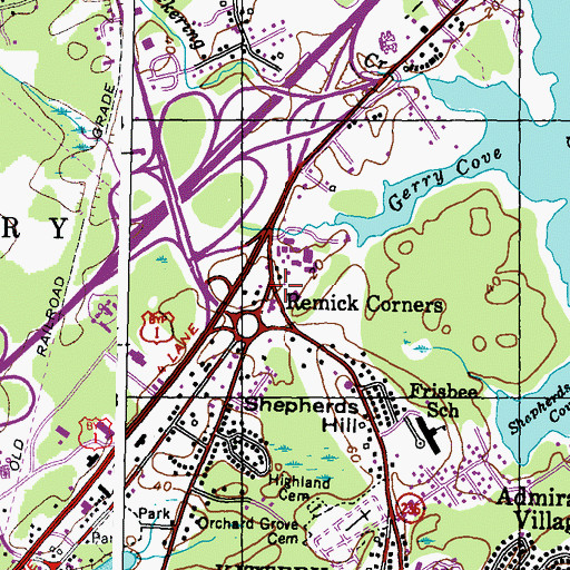 Topographic Map of Remick Corners, ME