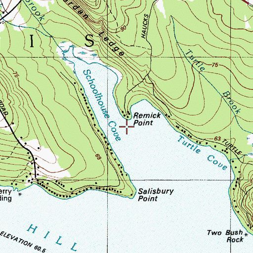 Topographic Map of Remick Point, ME