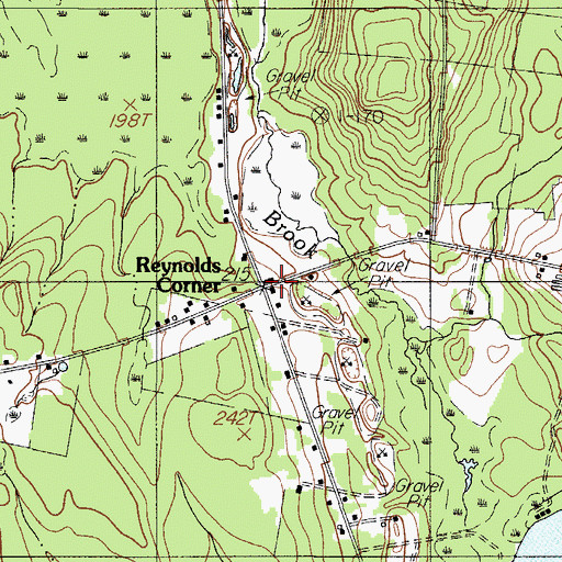 Topographic Map of Reynolds Corner, ME