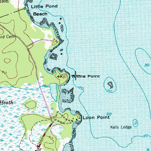 Topographic Map of Rhine Point, ME
