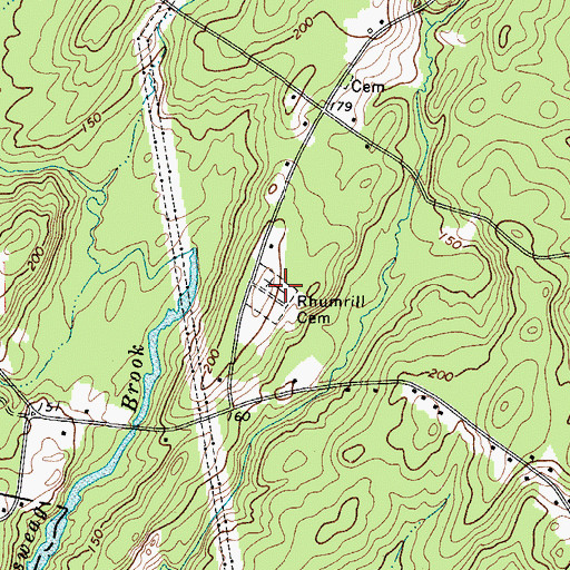 Topographic Map of Rhumrill Cemetery, ME