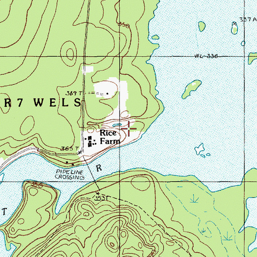 Topographic Map of Rice Farm, ME