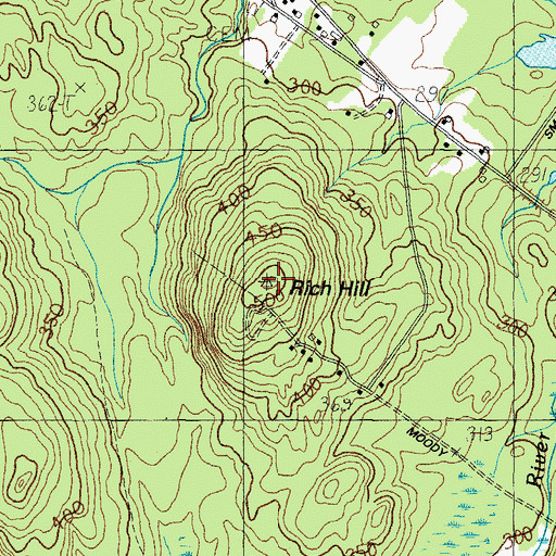 Topographic Map of Rich Hill, ME