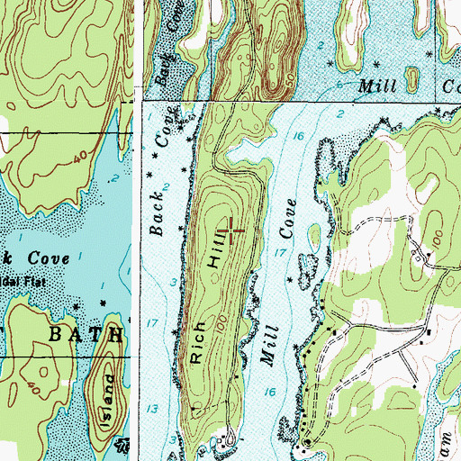 Topographic Map of Rich Hill, ME
