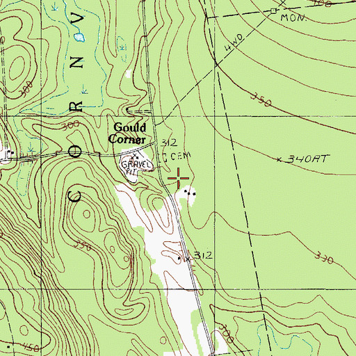 Topographic Map of Richards Cemetery, ME