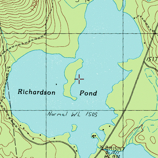 Topographic Map of Richardson Pond, ME