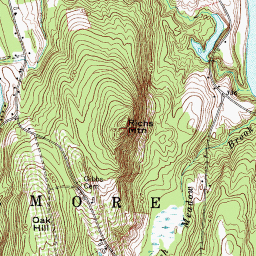 Topographic Map of Richs Mountain, ME