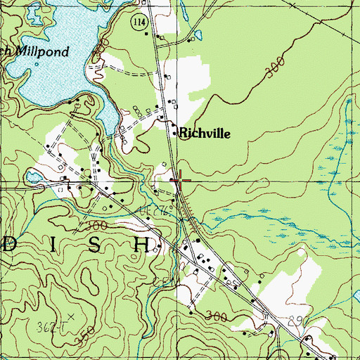 Topographic Map of Richville, ME