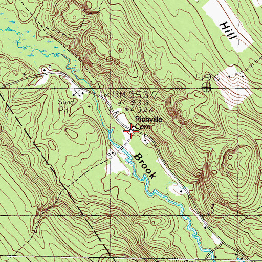 Topographic Map of Richville Cemetery, ME