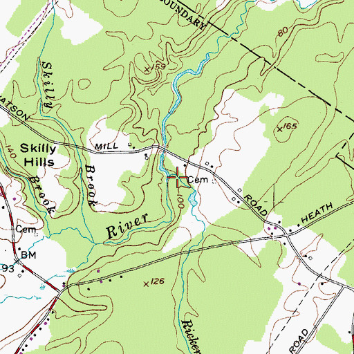 Topographic Map of Ricker Brook, ME