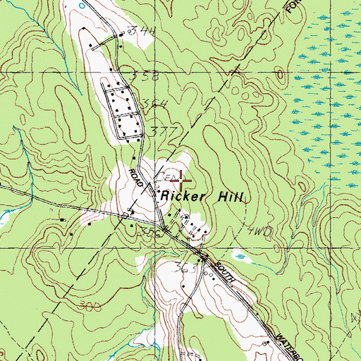 Topographic Map of Ricker Hill, ME