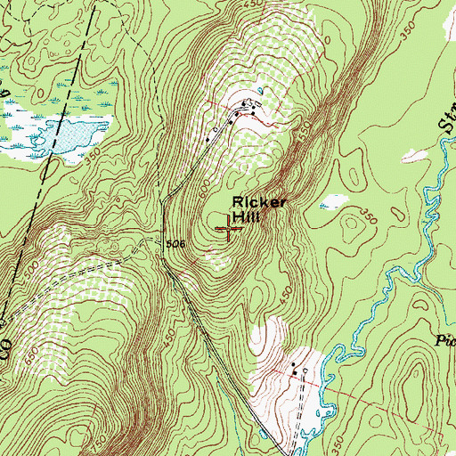 Topographic Map of Ricker Hill, ME