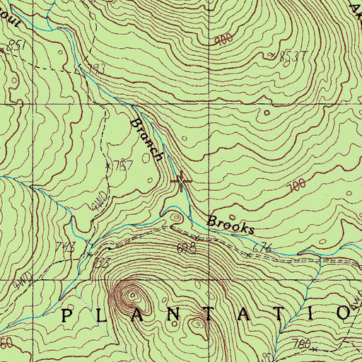 Topographic Map of Rideout Brook, ME