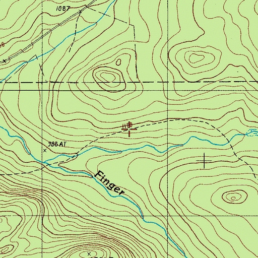 Topographic Map of Rideout Cabin, ME