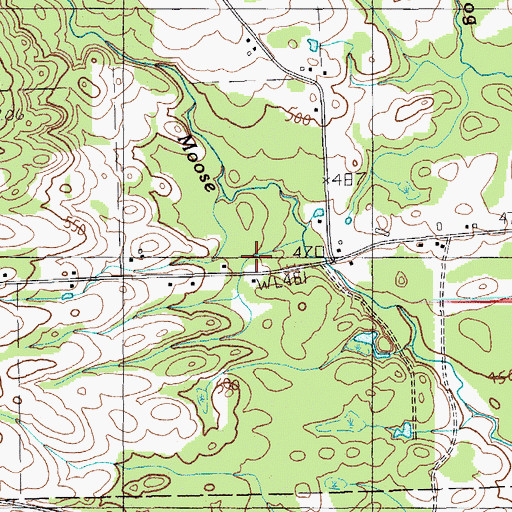 Topographic Map of Rideout School, ME