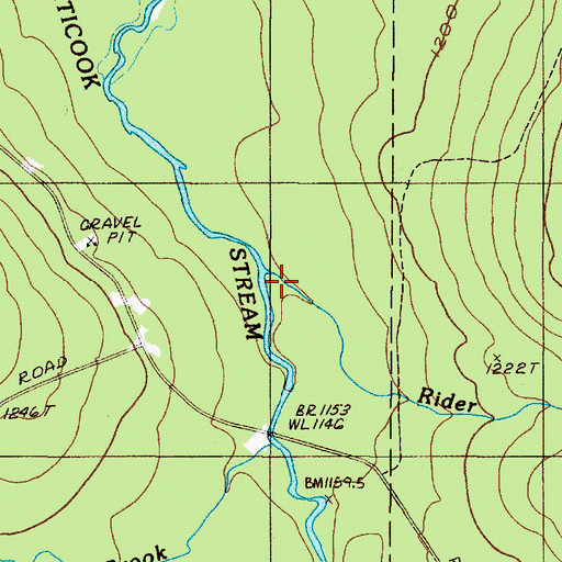 Topographic Map of Rider Brook, ME