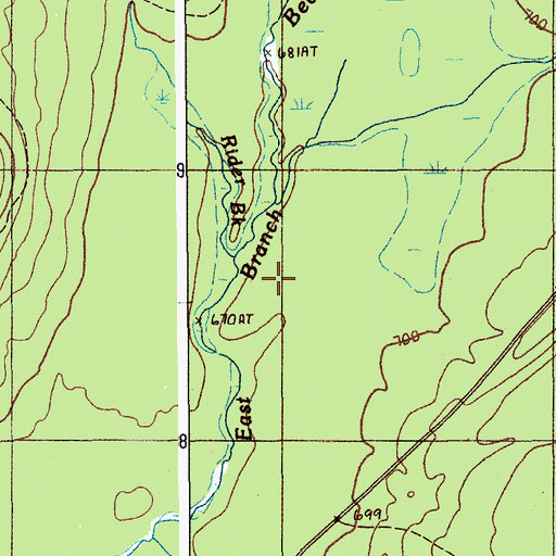 Topographic Map of Rider Brook, ME