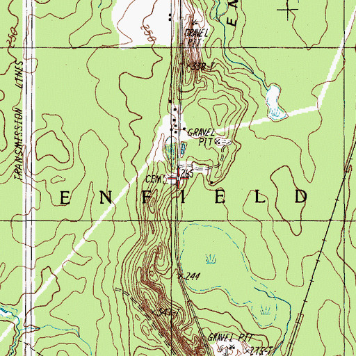Topographic Map of Ridge Cemetery, ME